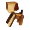 Holz-Schreibtischlampe im Novitätendesign, handgefertigt und verstellbar, Hundefigur