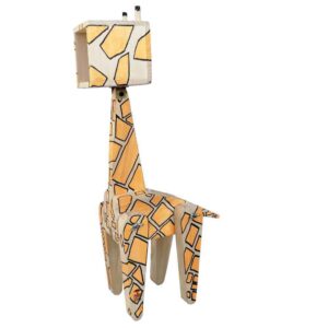 Holz-Schreibtischlampe im Novitätendesign, handgefertigt und verstellbar, Giraffenfigur
