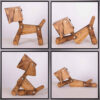 Holz-Schreibtischlampe im Novitätendesign, handgefertigt und verstellbar, Hundefigur