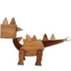 Holz-Schreibtischlampe im Novitätendesign, handgefertigt und verstellbar, Stegosaurus-Figur