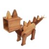 Holz-Schreibtischlampe im Novitätendesign, handgefertigt und verstellbar, Stegosaurus-Figur