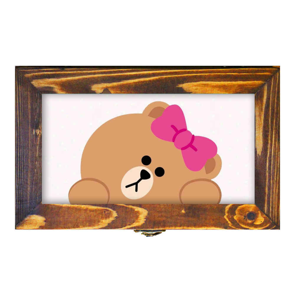 Holzbesteck-Aufbewahrungsbox Modell Süßer Bär