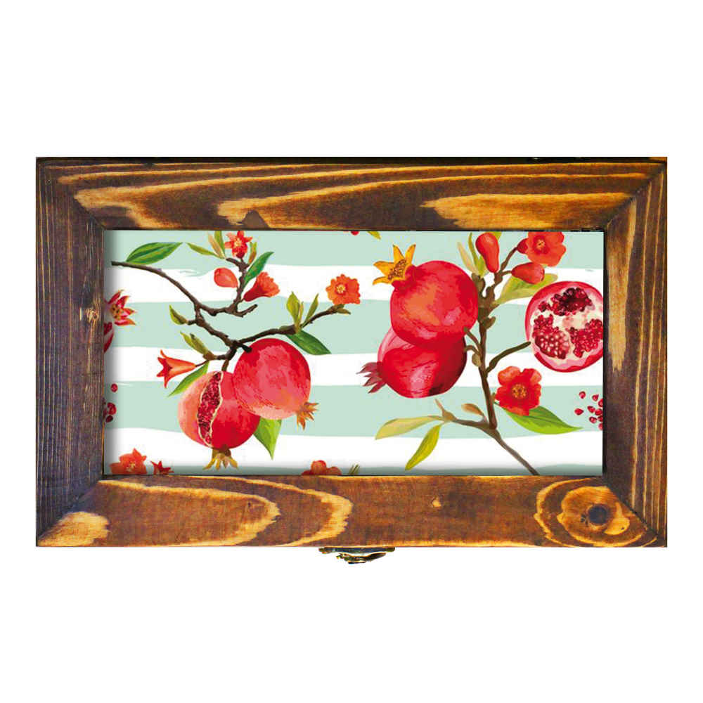 Holzbesteck-Aufbewahrungsbox Modell Granatapfel