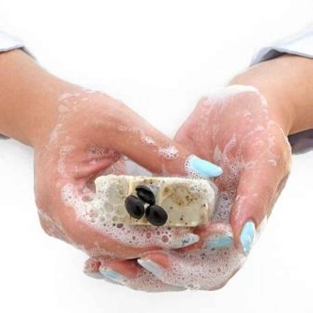 Natürliche Seifenbar für normale Haut mit Kaffeepulver (x6)