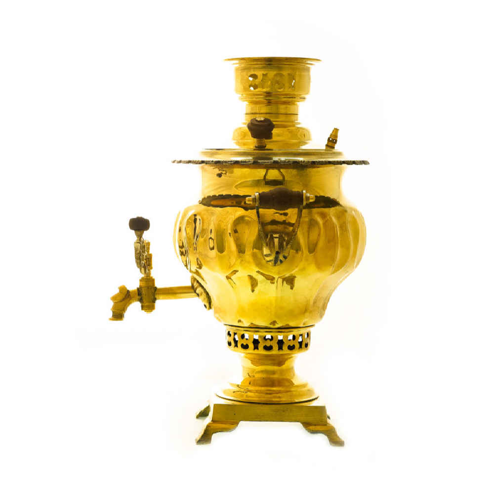 Persischer Samowar aus Messing Dekorativer Kohle-Teekocher 3-Liter