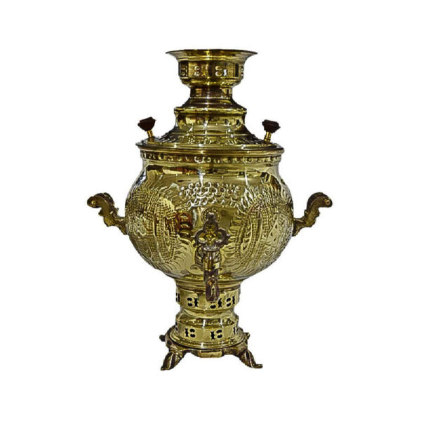 Persischer Samowar aus Messing Dekorativer Kohle-Teekocher 6-Liter