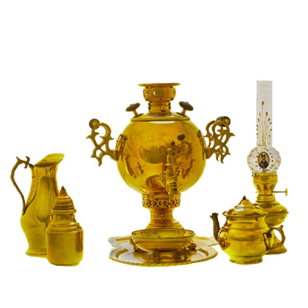 Persischer Samowar aus Messing Dekorativer Kohle-Teekocher 6-Liter