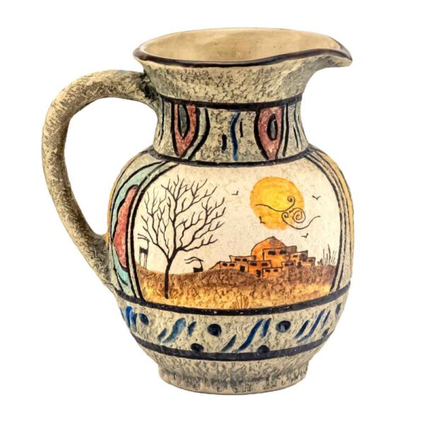 Handbemaltes Kunstmotiv Dekorativer Keramikkrug Modell Baft