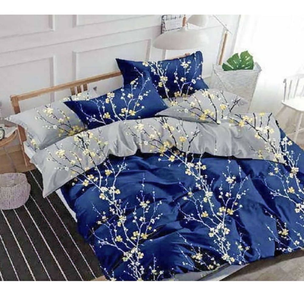 Baumwoll- und Polyester-Doppelbettbezug – besonders weich, Modell Blüte