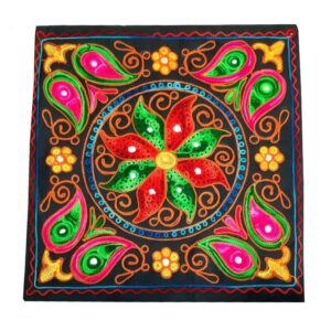 Bestickter Kissenbezug – Blumen Suzani-Design