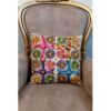 Bestickter Kissenbezug – Helles Suzani-Design
