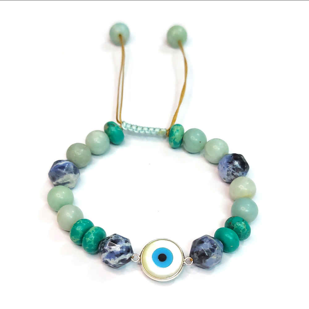 Perlenarmband für Damen – Böses Auge Design