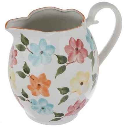 Handgefertigte Töpferkaraffe mit Blumendesign Bahar