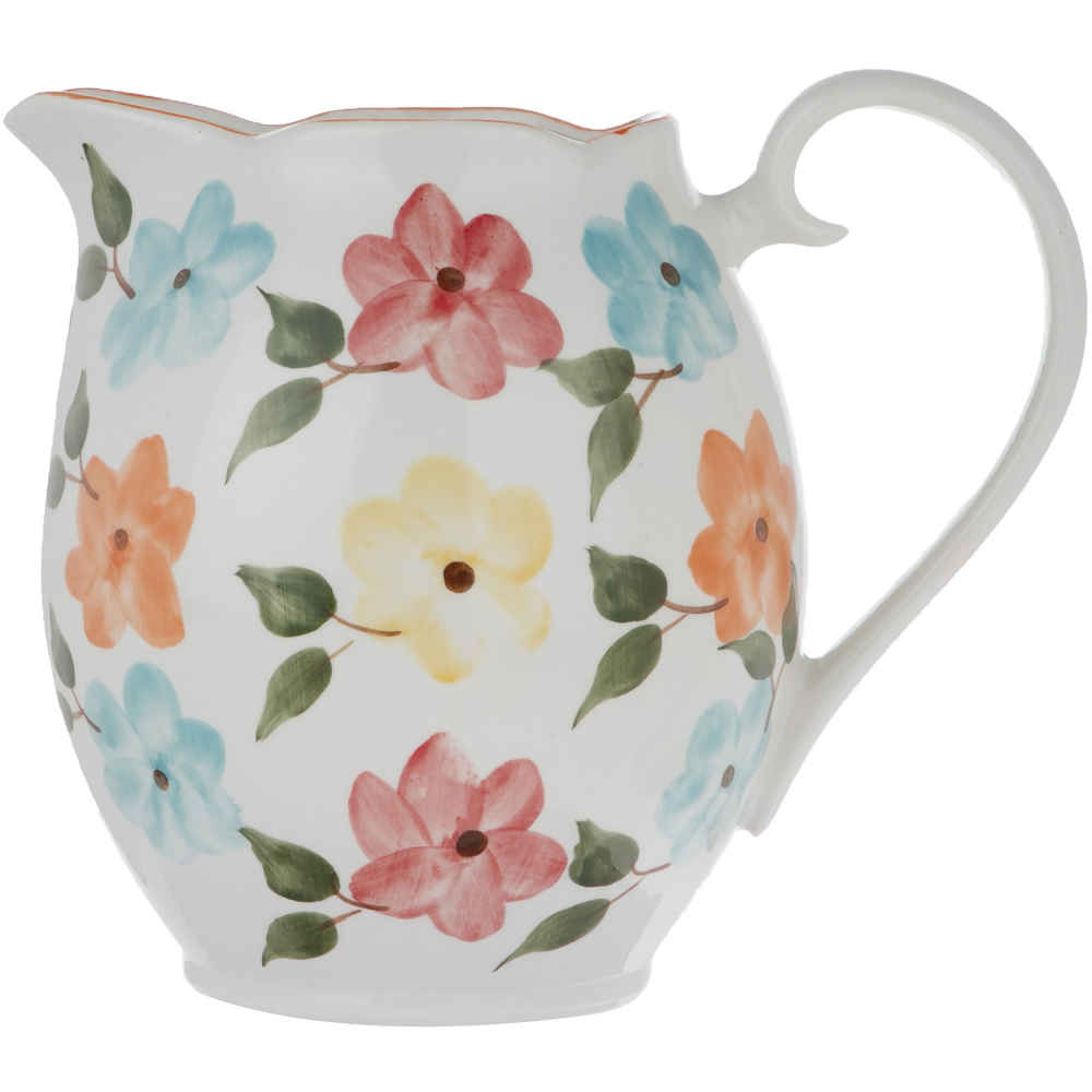 Handgefertigte Töpferkaraffe mit Blumendesign Bahar
