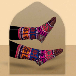 Persische handgewebte Baumwollsocken für Damen, gestrickt von Damavand