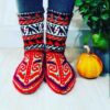 Persische handgewebte Baumwollsocken für Damen, gestrickt von Koohnavardi