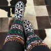 Persische handgewebte Baumwollsocken für Damen, gestrickt von Koohnavardi