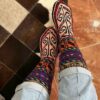 Persische handgewebte Baumwollsocken für Damen, gestrickt von Koohnavardi