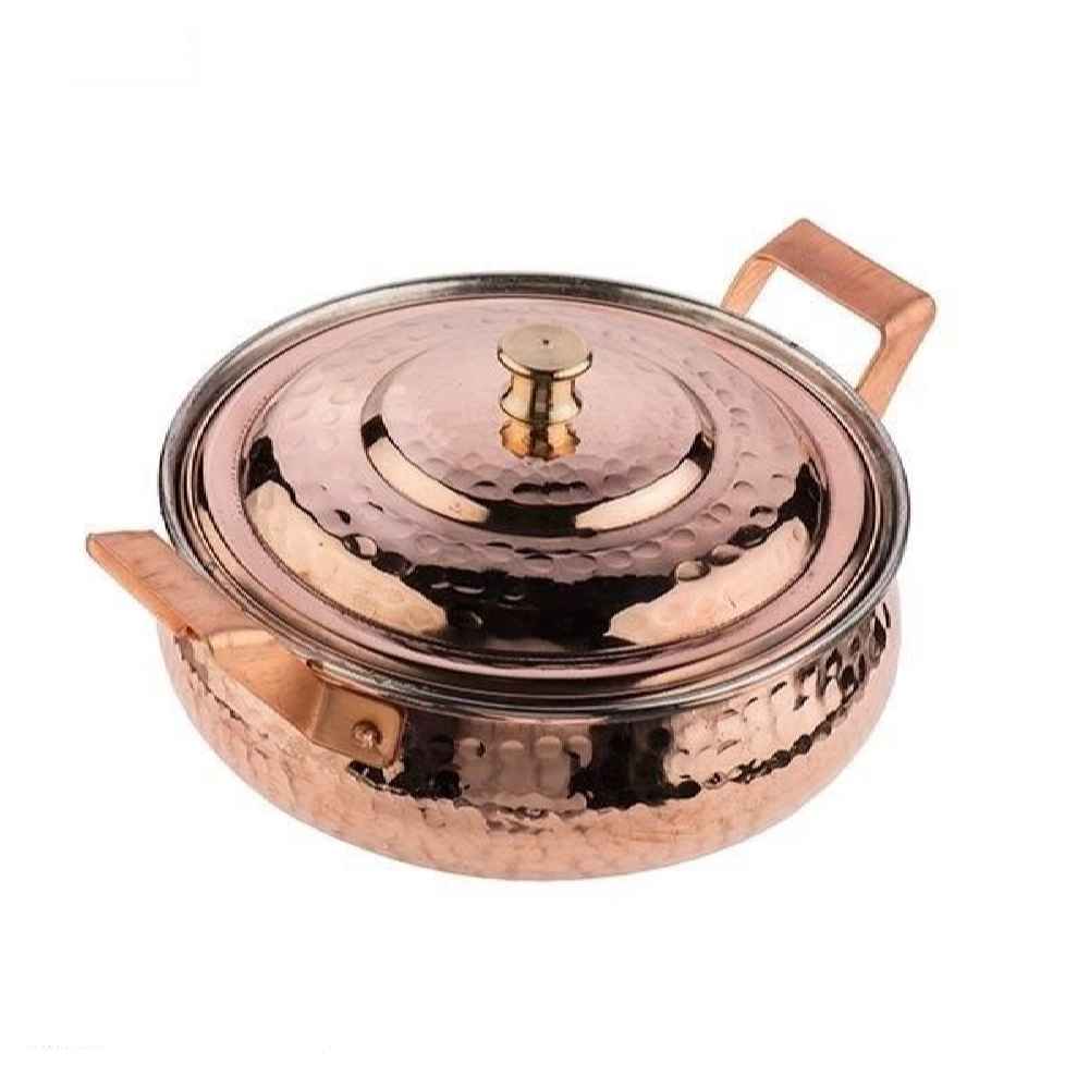 Persische Kupfer-Sautierpfanne – Handgefertigt mit Deckel (Arash-Modell)