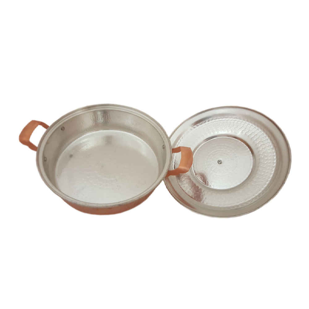 Persische Kupfer-Sautierpfanne – Handgefertigt mit Deckel (Armin-Modell)