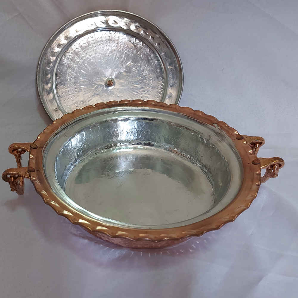 Persische Kupfer-Sautierpfanne – Handgefertigt mit Deckel (Artam-Modell)