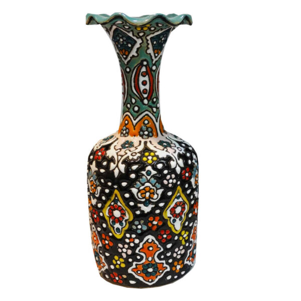 Dekorative Vase, handbemalt mit Persischer Minakari-Emaille Fazel