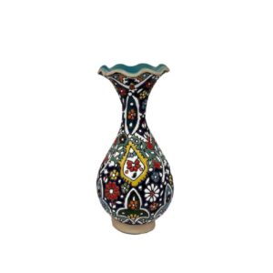Dekorative Vase, handbemalt mit Persischer Minakari-Emaille Blumenmuster