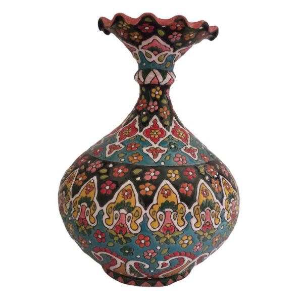 Dekorative Vase, handbemalt mit Persischer Minakari-Emaille Laleh