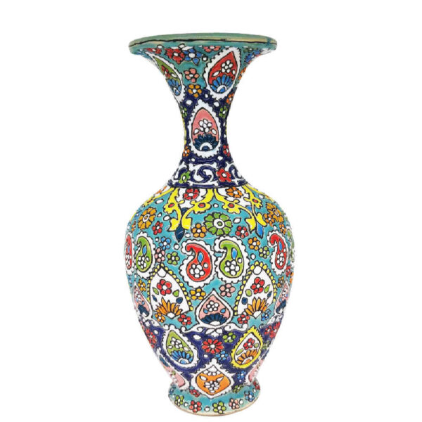 Dekorative Vase, handbemalt mit Persischer Minakari-Emaille Paisley