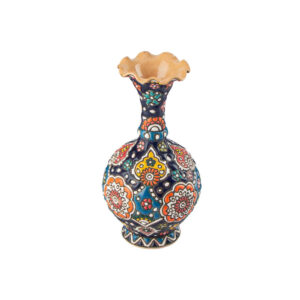 Dekorative Vase, handbemalt mit Persischer Minakari-Emaille Sheypoori