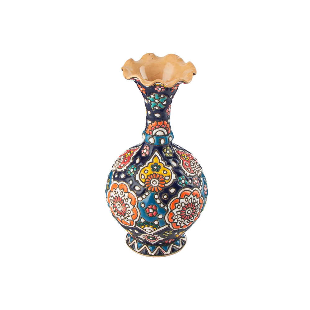 Dekorative Vase, handbemalt mit Persischer Minakari-Emaille Sheypoori