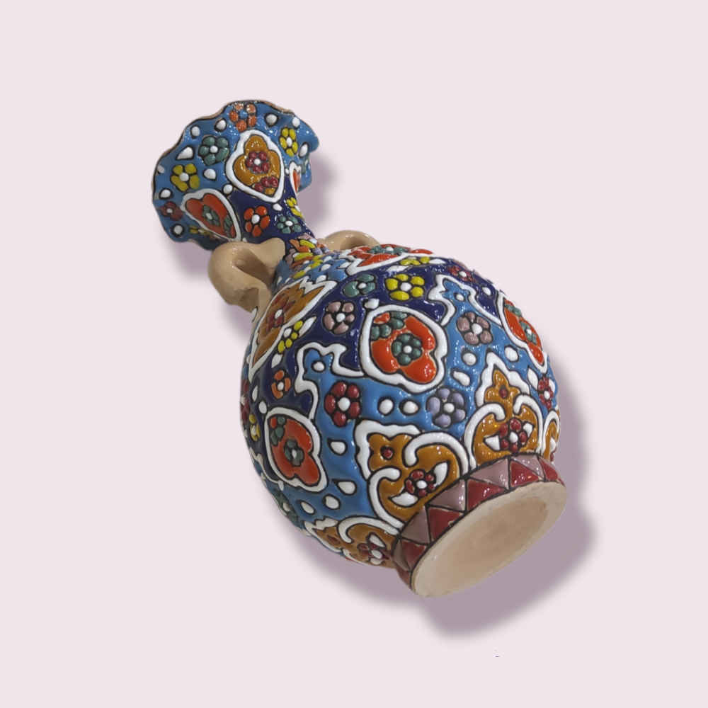 Dekorative Vase, handbemalt mit Persischer Minakari-Emaille Tanaz