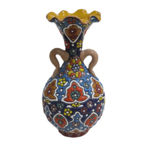 Dekorative Vase, handbemalt mit Persischer Minakari-Emaille Tanaz