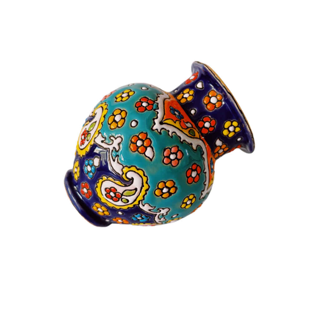 Dekorative Vase, handbemalt mit Persischer Minakari-Emaille Vahab