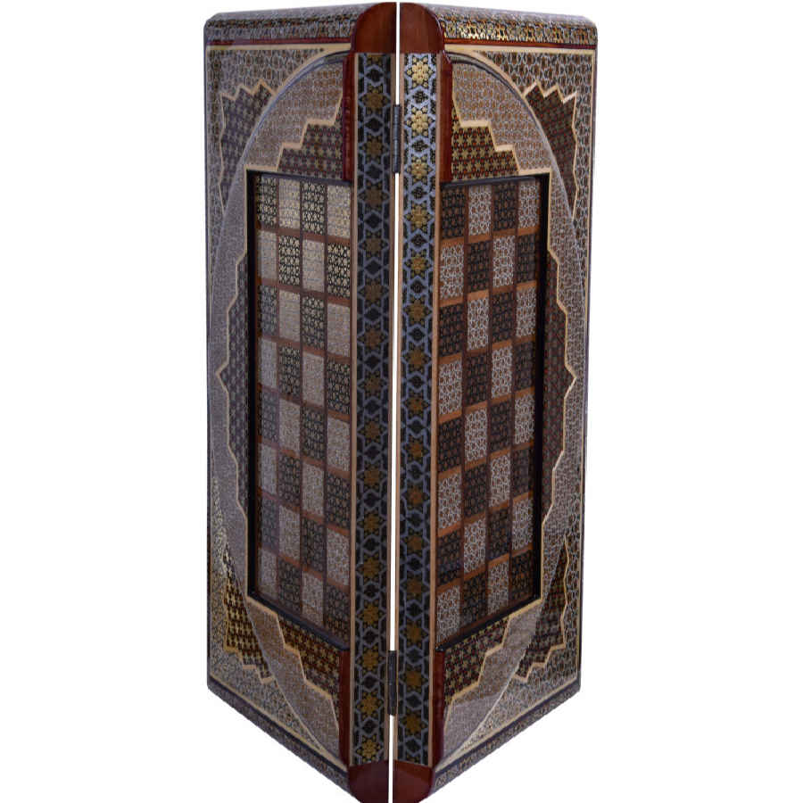 Persisches Khatamkari-Holz-Schachbrett Modell Royal