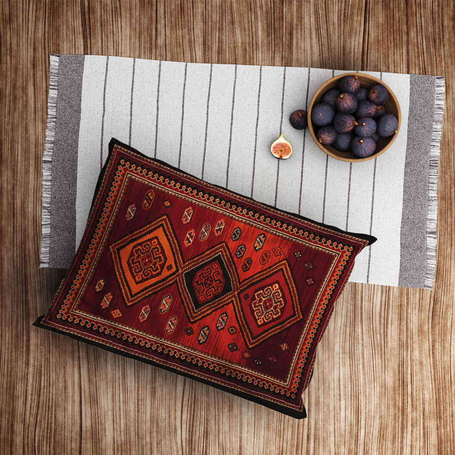 Persischer Samtkissenbezug – Standardgröße Modell Gilim – Raffinierter Touch (x2)