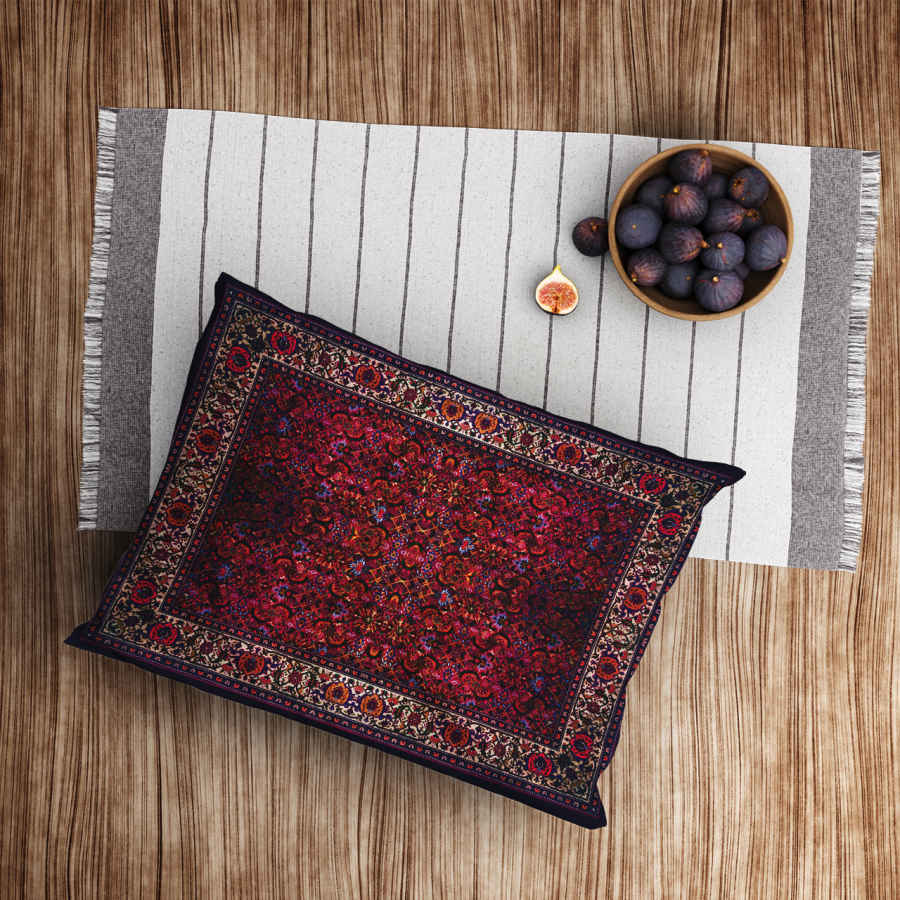 Persischer Samtkissenbezug – Standardgröße Modell Negar – Reich texturiert (x2)