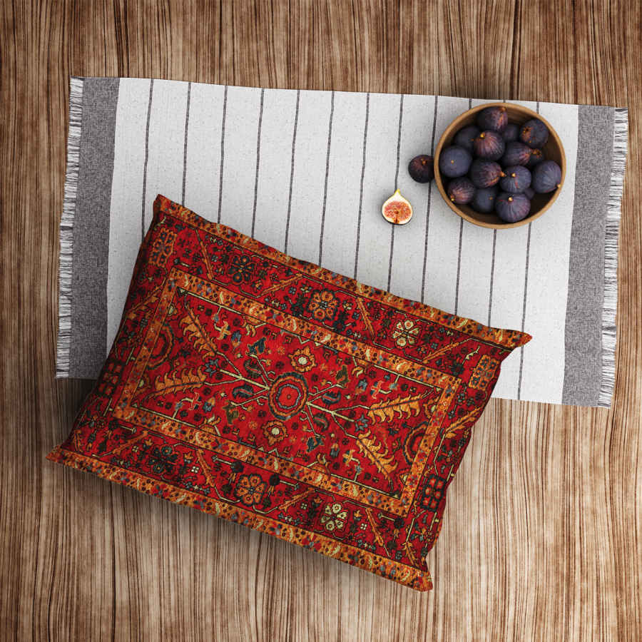 Persischer Samtkissenbezug – Standardgröße Modell Panah – Raffiniertes Design (x2)