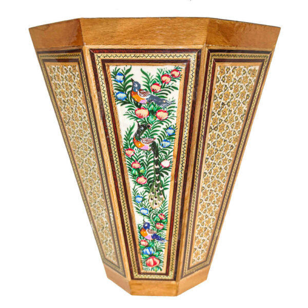 Persischer Holz-Abfalleimer – Khatamkari Barjasteh Design