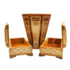 Persischer Abfalleimer & Taschentuchbox – Khatamkari Golden