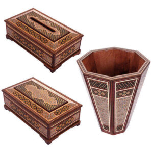 Persischer Abfalleimer & Taschentuchbox – Khatamkari Royal