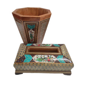 Persischer Abfalleimer & Taschentuchbox – Khatamkari Houz