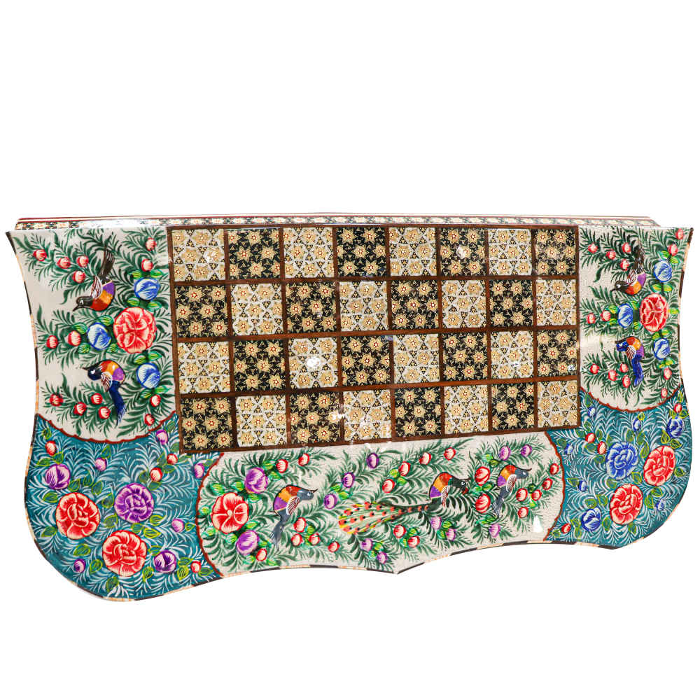 Persisches hölzernes Intarsien-Schachbrett Modell Miniatur