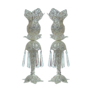 Persischer Filigran-Kerzenständer, kupferbeschichtet mit Silber-Negar (x2)