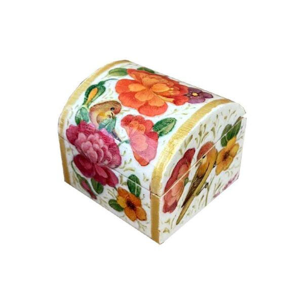 Handgefertigte Knochen-Schmuckbox mit persisch inspiriertem Borhan-Muster