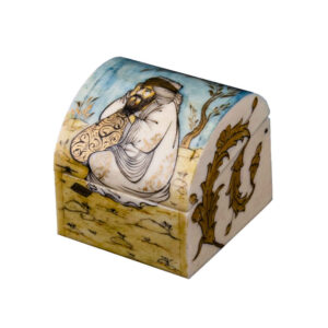Handgefertigte Knochen-Schmuckbox mit persisch inspiriertem Misha-Muster
