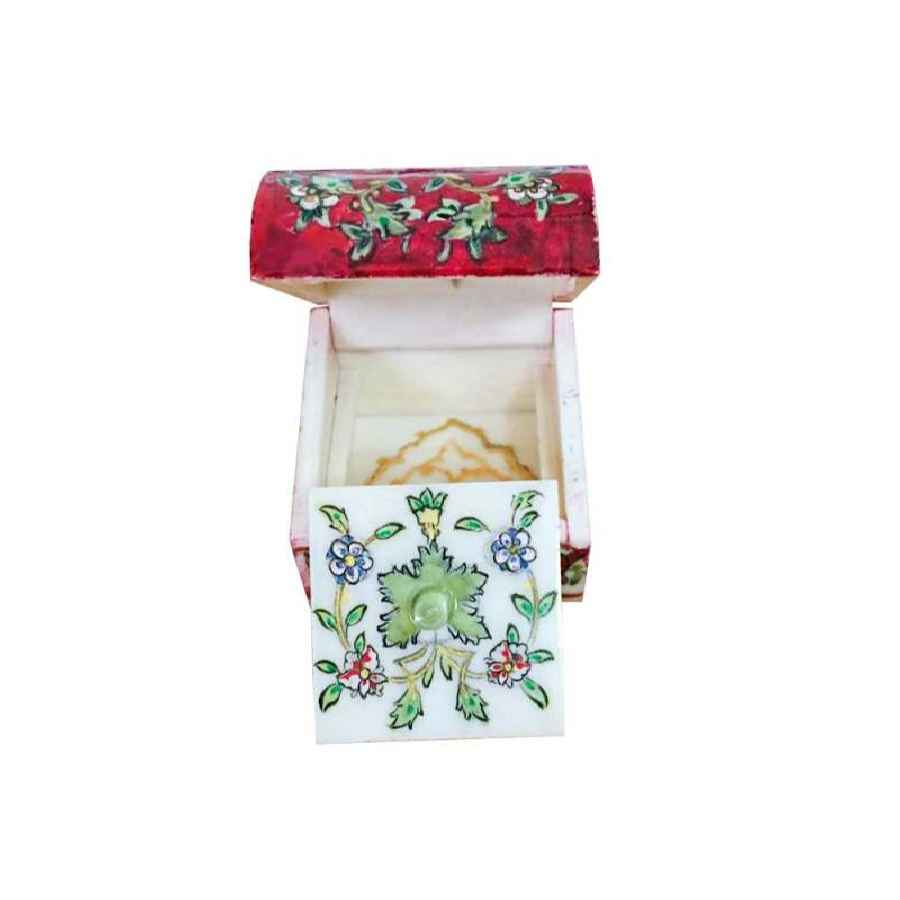 Handgefertigte Knochen-Schmuckbox mit persischem Tazhib-Muster