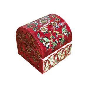 Handgefertigte Knochen-Schmuckbox mit persischem Tazhib-Muster