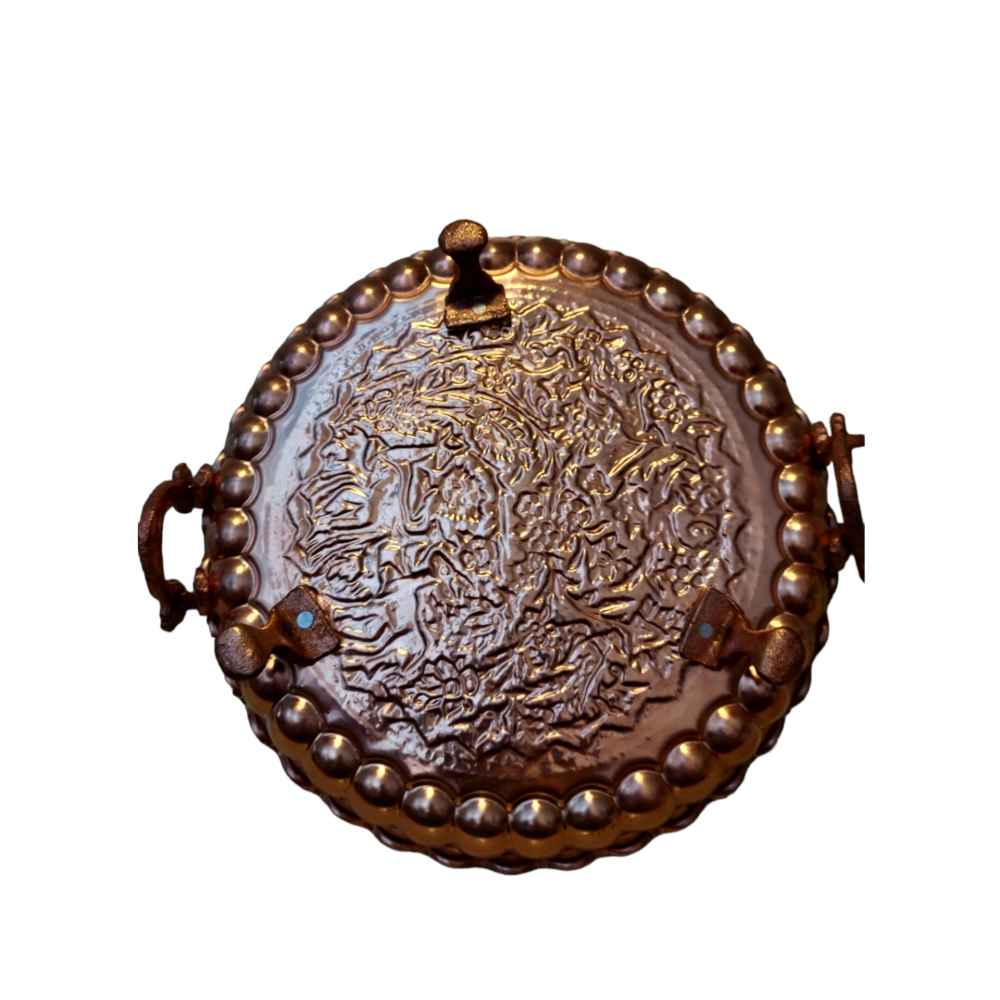 Persische Kupfer Serviertablett Hammered mit Fuß