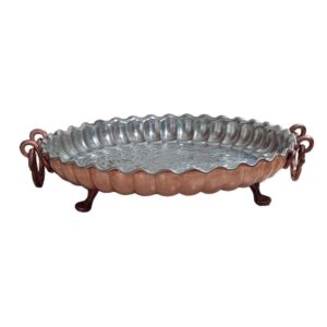 Persische Kupfer Serviertablett Hammered mit Fuß